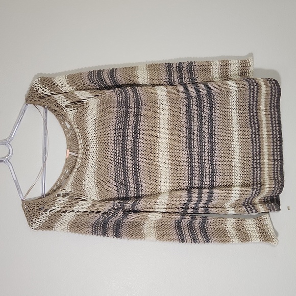 Free People Sweaters - Free People Desert Moon Striped Long Sleeve Loose Ribbon Yarn Knit Sweater S